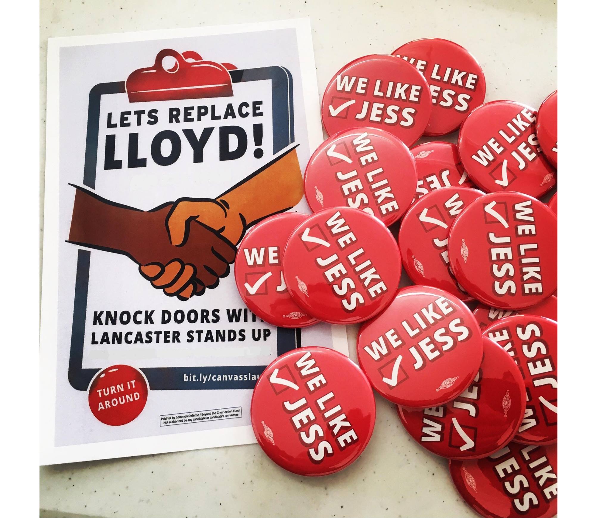 'We Like Jess' buttons